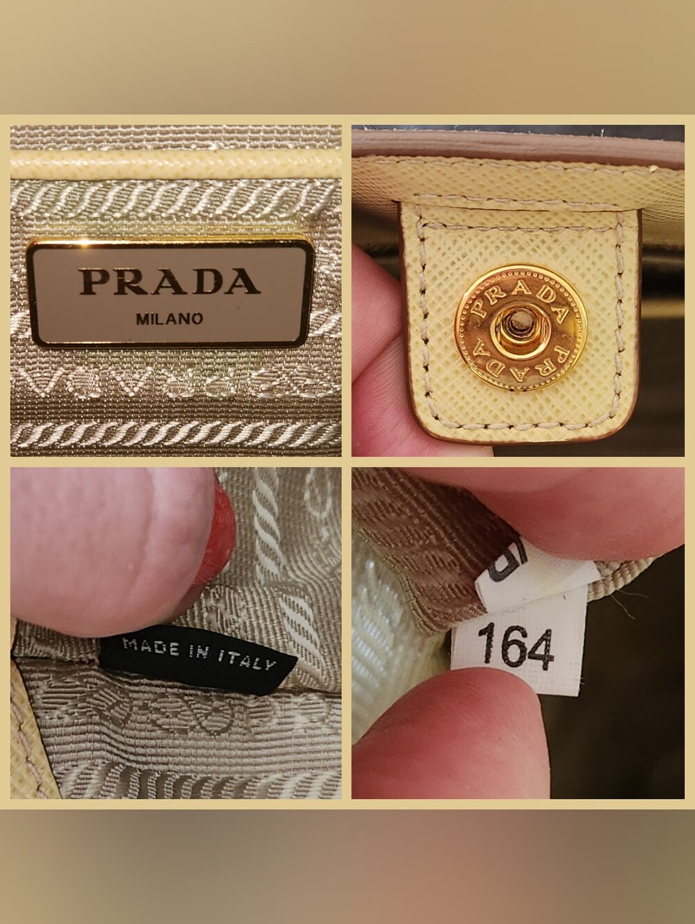 💛RARE Prada💛 - Bi-Color Ananas/Talco Saffiano Lux Leather Large Shopping Tote - Picture 7 of 16
